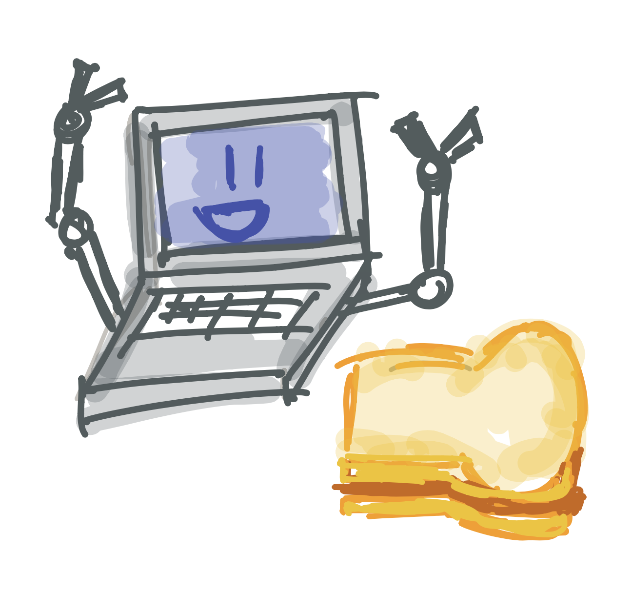 Peanut butter sandwich, happy robot arms